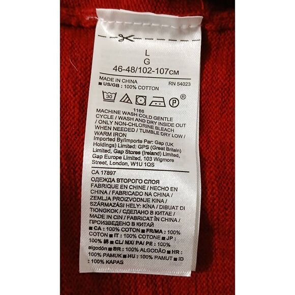 Banana republic mens large 100% SLUB COTTON staple capsule sweater dark red - Picture 7 of 8